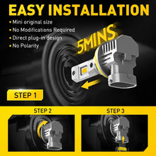 Load image into Gallery viewer, AUXITO H8 H9 H11 LED Headlight Bulbs Kit 3000K Amber 60W 24000LM Canbus