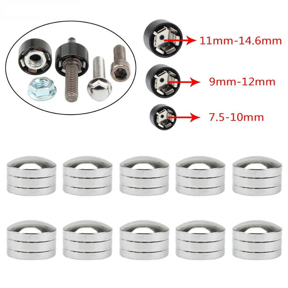 Chrome Motorcycle 11.5mm Inner Schrauben Bolt Topper Caps Cover For Harley XL883