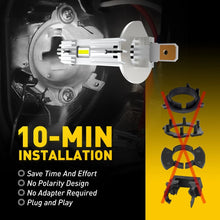 Load image into Gallery viewer, AUXITO 2x H4 H7 H3 LED Headlight Globes Kit Hi/Low Beam Brighter White Plug&amp;Play