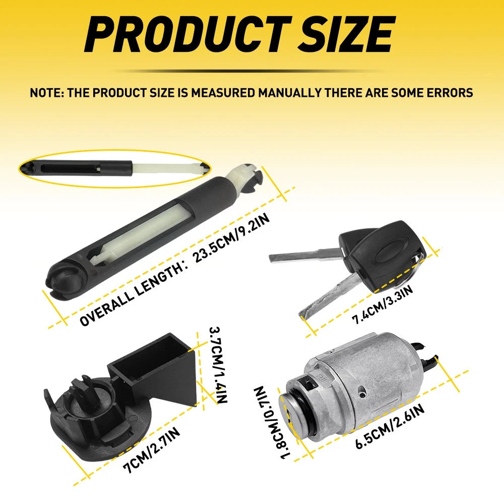 2 Keys Bonnet Release Lock Latch Set Repair Kit For 04-12 Ford Focus MK2 1343577