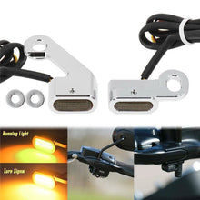 Load image into Gallery viewer, 2X Chrome LED Turn Signal Indicator Running Light Fit For Harley Touring Softail