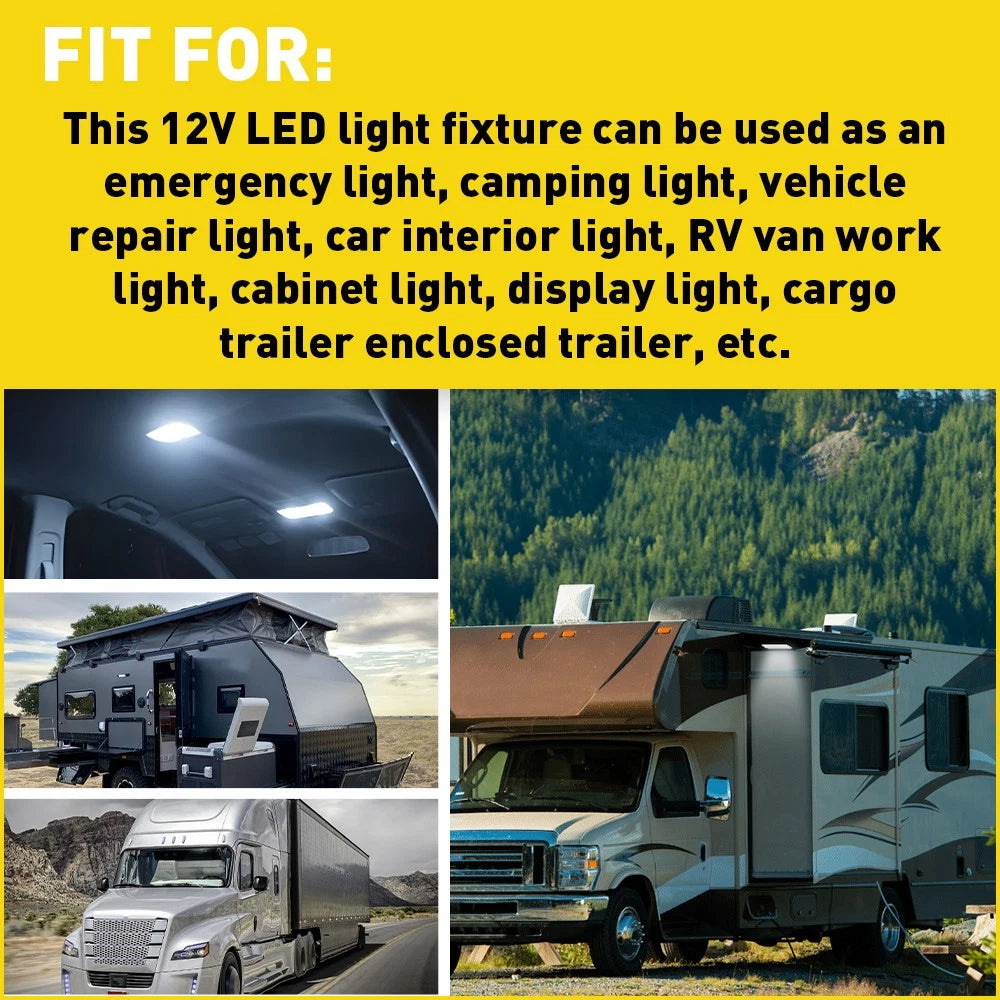 12V LED Lights RV Caravan Camper Boat Oval Interior Ceiling Roof Dome w/ Remote