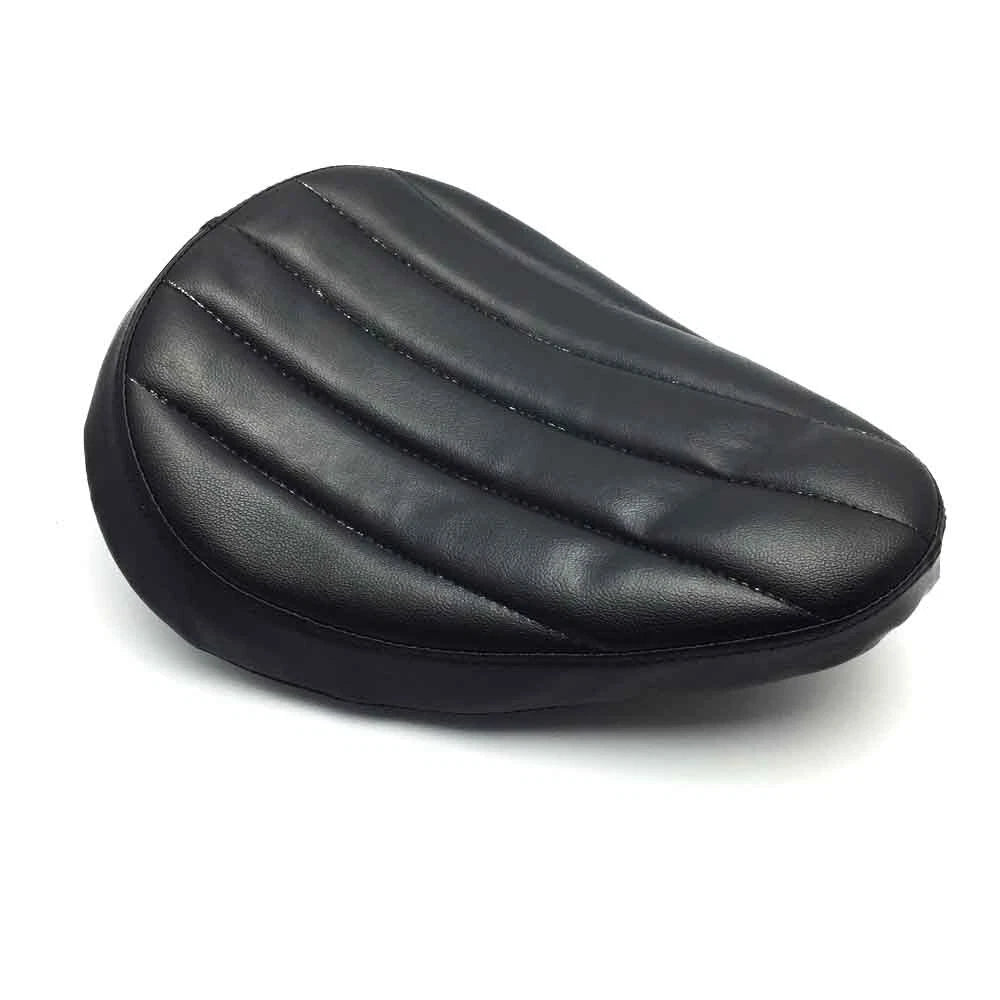 Black Motorcycle Leather Driver Solo Seat for Harley Bobber Chopper For Honda ST