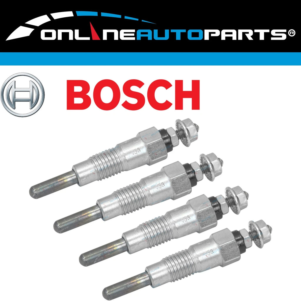 Set of 4 BOSCH Glow Plugs for Navara D21 1986 1987 Diesel 4cyl SD25 2.5L 2488cc