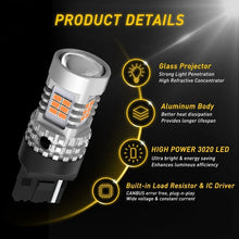 Load image into Gallery viewer, AUXITO 2X T20 7443 7440 LED Amber BRAKE CAR STOP TAIL LIGHT BULB GLOBE AU IP67