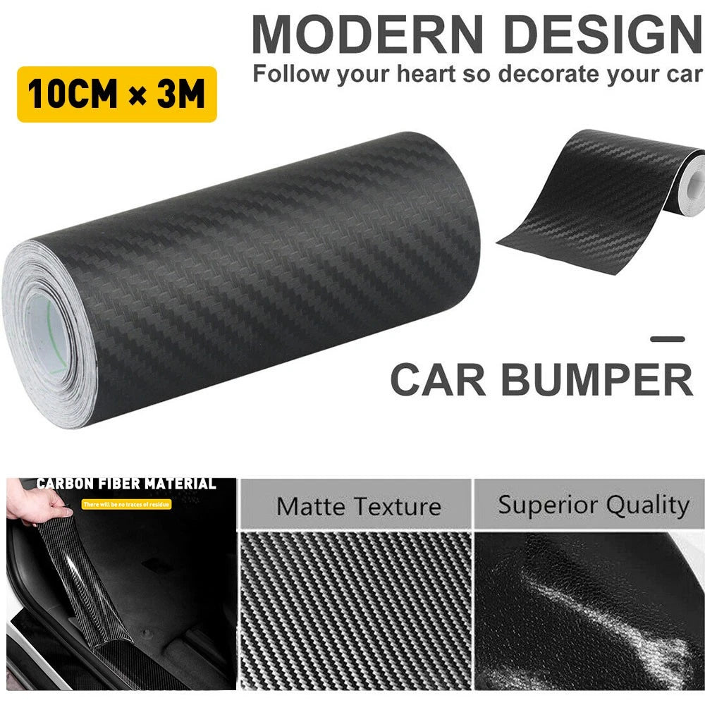 7D High Black Gloss Carbon Fibre Fiber Vinyl Car Bubble Wrap Air Release Film AU