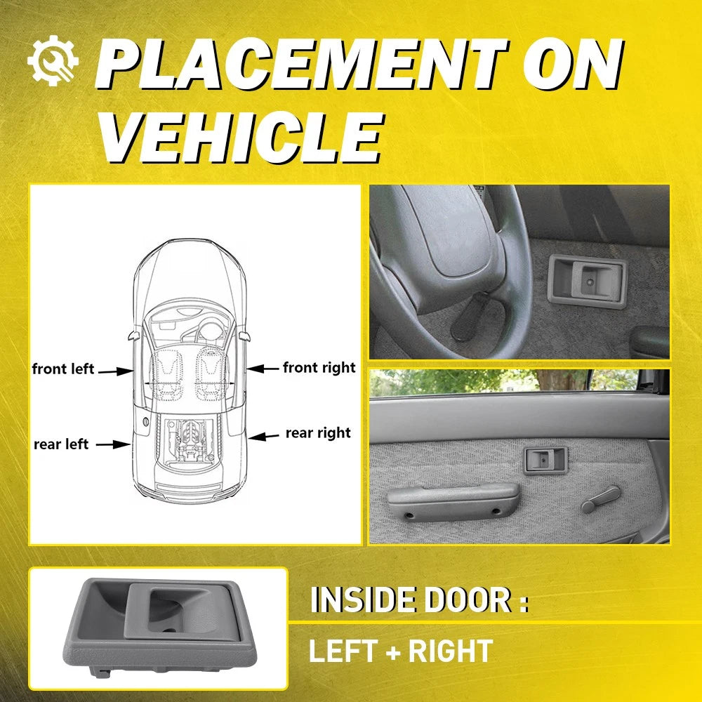 Left&Right For Toyota Landcruiser 75 78 79 Series Inner Door Handle Grey LH RH