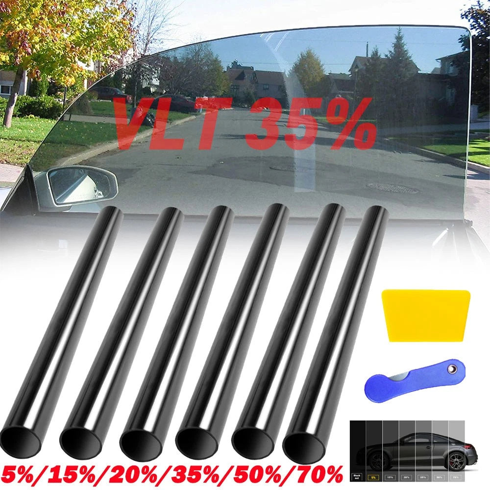 5% 20% 35% 70% VLT Window Tint Film Black Roll Car Home 50cm X 3m Tinting Tool