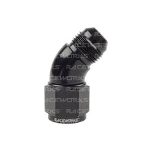 Load image into Gallery viewer, Raceworks Female To Male Swivel Elbow An-10 45 Deg