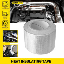 Load image into Gallery viewer, Silver Foil Heat Insulating Tape Hose Wrap Reflective Shield Adhesive 10M x 50mm