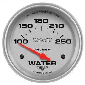 Autometer Ultra-Lite 2-5/8in Water Temp Guage 100-250F Short Sweep Electric A...