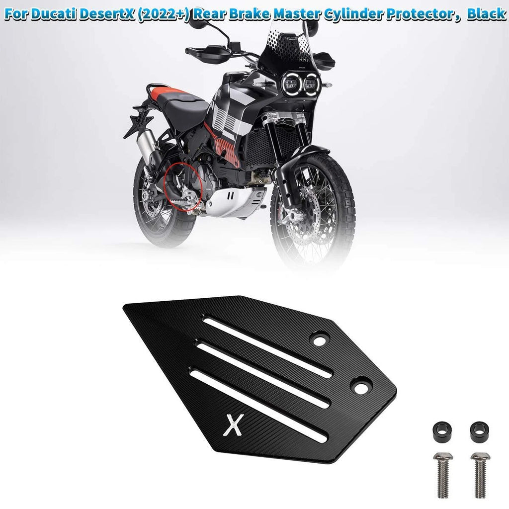 Black Aluminum Rear Brake Master Cylinder Protector Cover For Ducati DesertX 22+