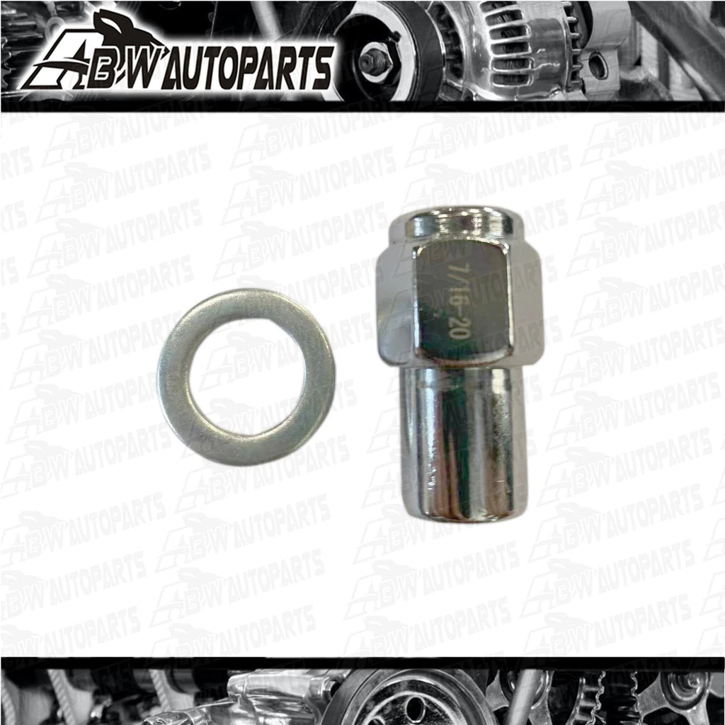 7/16 inch chrome mag wheel nuts with washers for Holden HR HK HT HG HQ HZ WB, set of 20