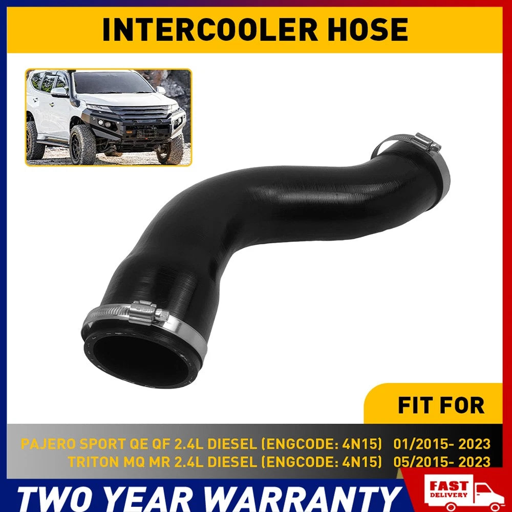 Black intercooler outlet air hose with clamps for Mitsubishi Triton MQ MR Pajero Sport 1505A775