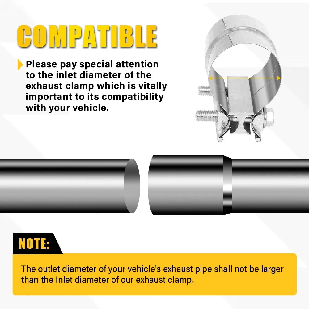 EXHAUST CLAMP STAINLESS BUTT JOINT 2PACK BAND CLAMP EXHAUST SLEEVE 2 INCH 2x AU