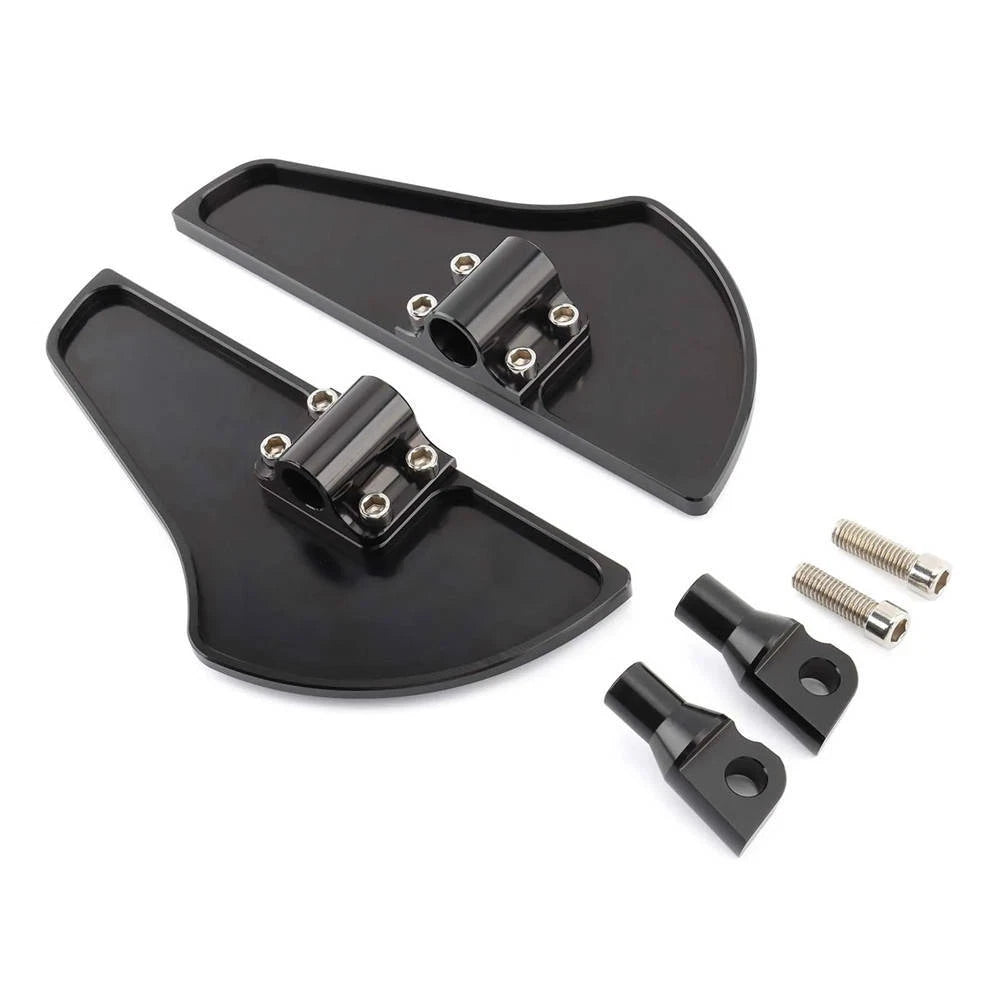 Black White Front Foot Pegs Floorboards Pad For Harley Sportster Touring Softail