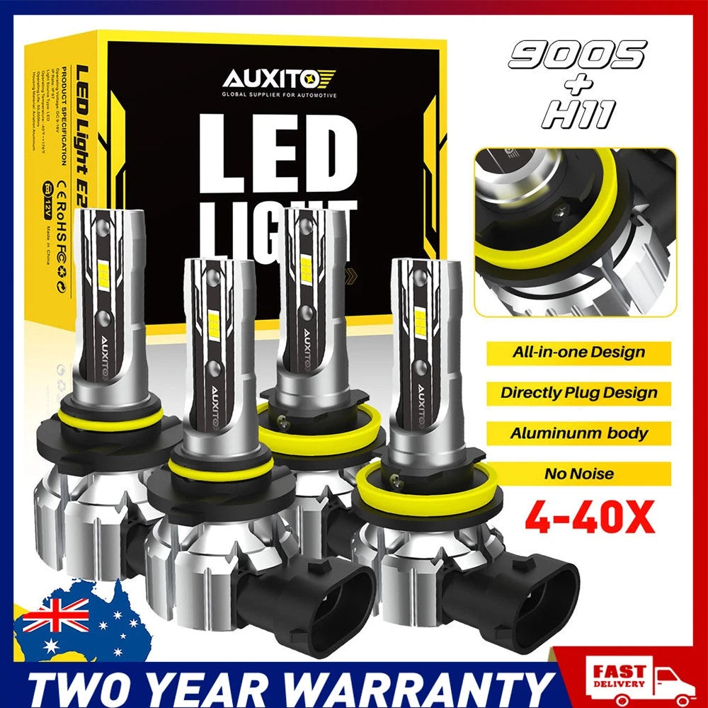 4-40x 9005 HB3 H8 H9 H11 LED Headlight Kit Canbus Error Free Globes Car Bulbs A