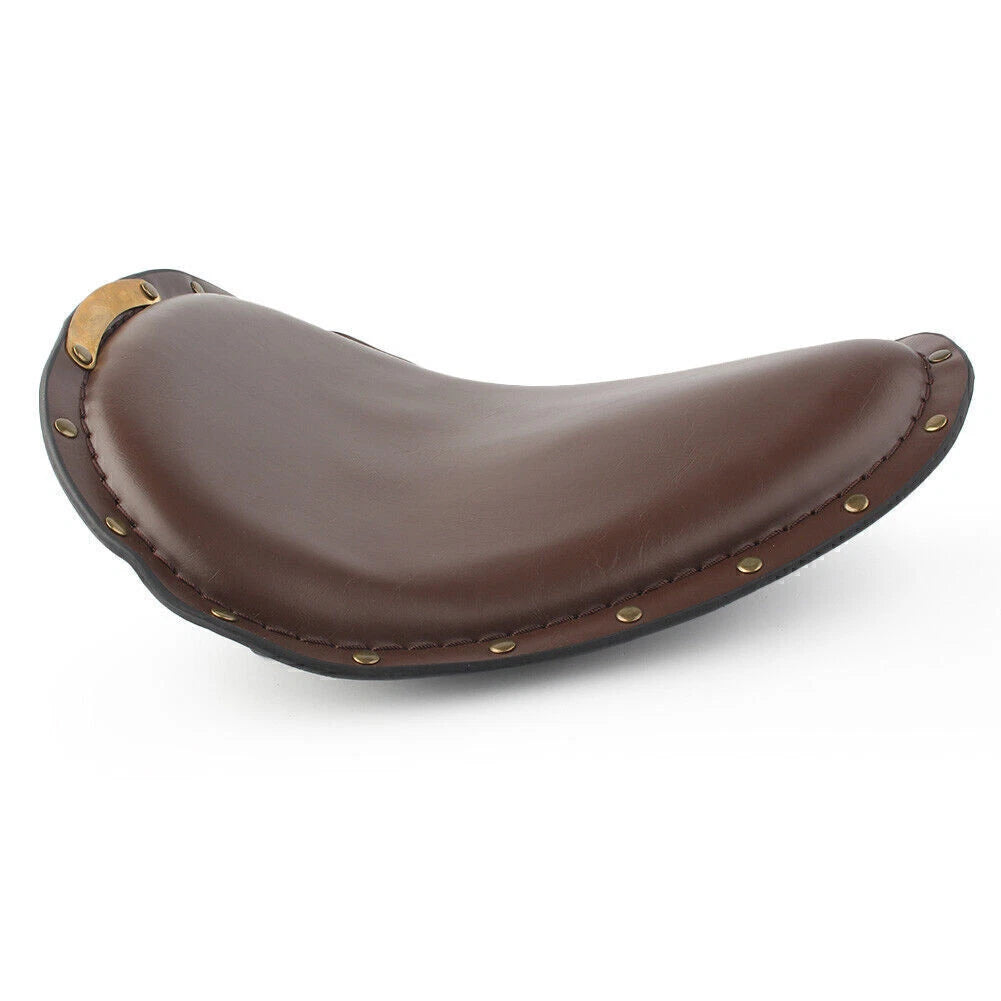 Brown Soft PU Motorcycle Spring Solo Seat For Harley Sportster Iron XL 883 1200