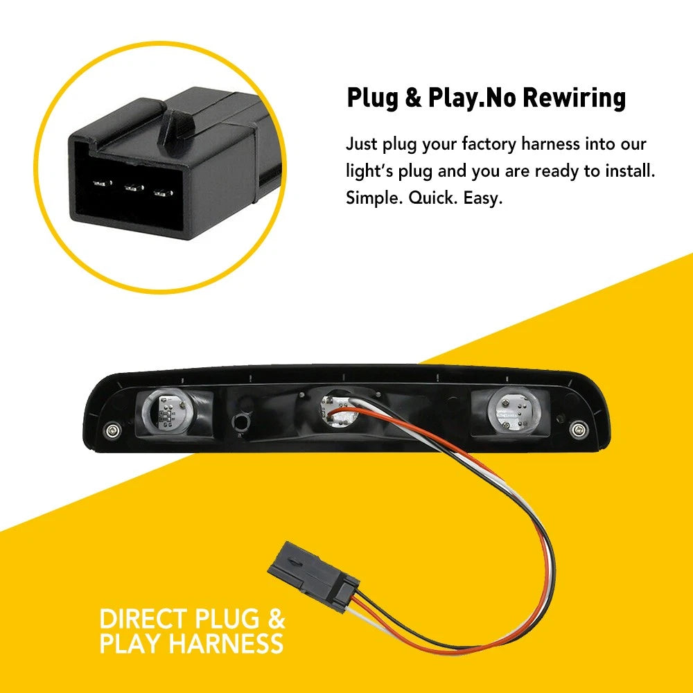 Fits for 1992-96 Ford Bronco Rear LED High Level 3rd Light Brake Red White Len