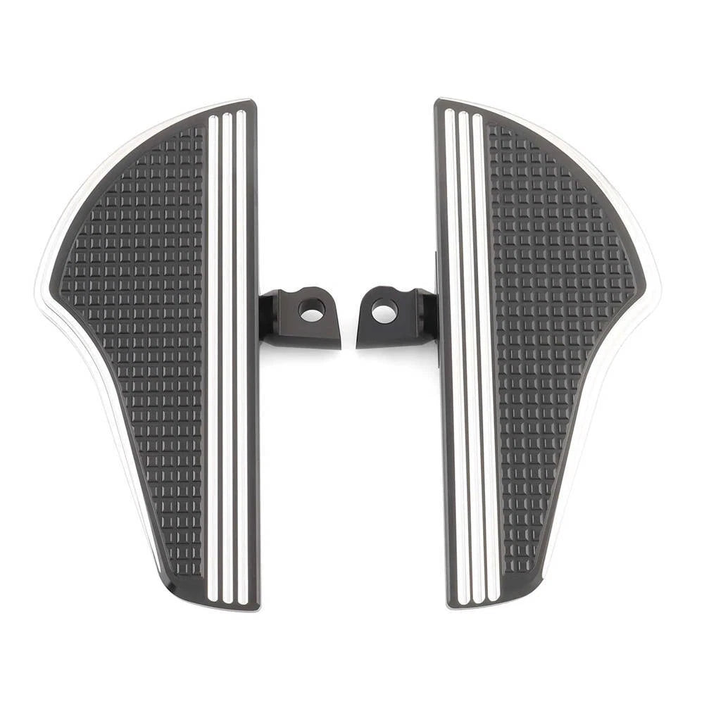 Black White Front Foot Pegs Floorboards Pad For Harley Sportster Touring Softail
