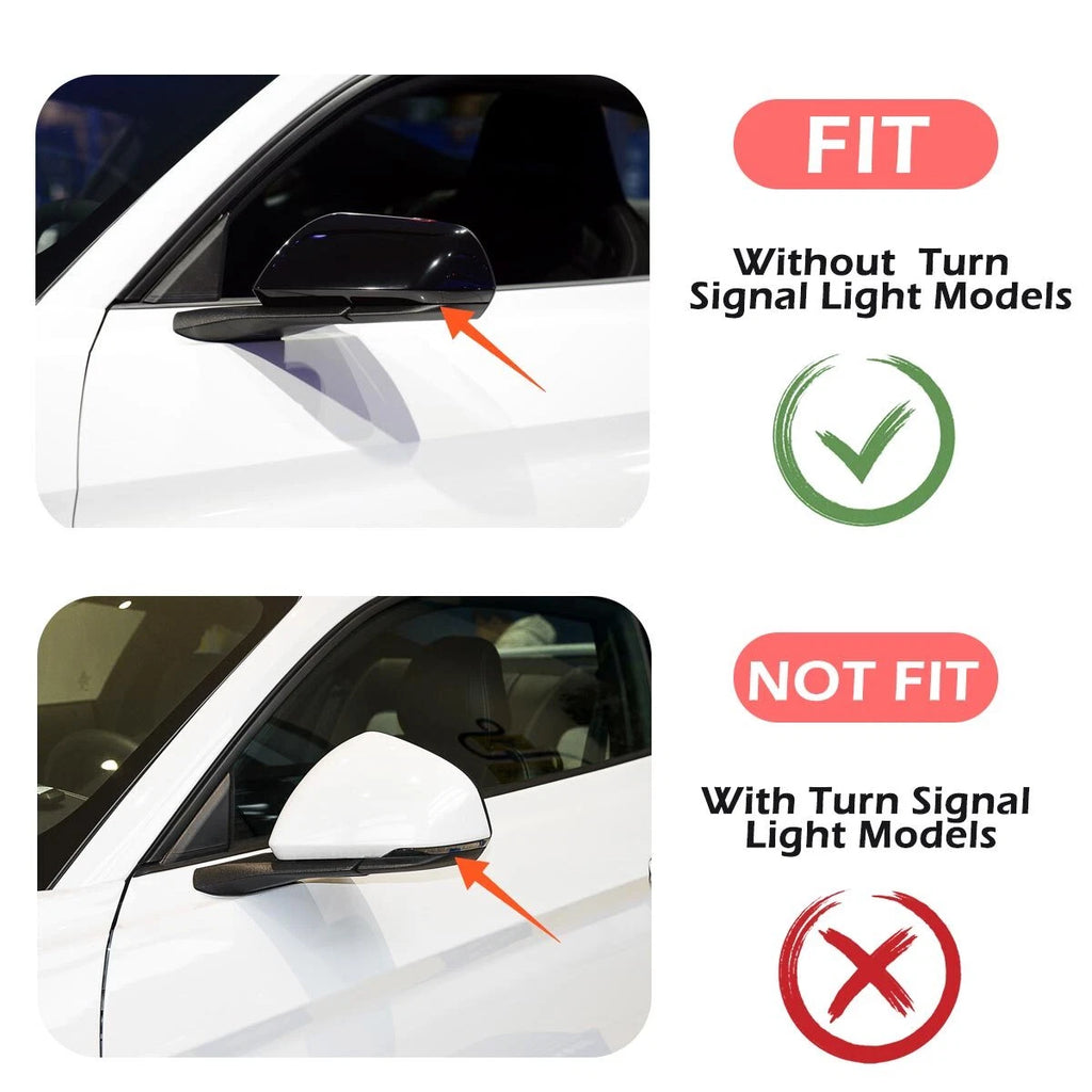 For Ford Mustang 2015-2022 Rearview Side Mirror Cover Case Carbon Fiber Look ST