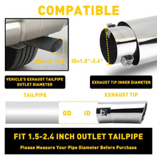 Load image into Gallery viewer, Universal Single Car Exhaust Muffler Tip Steel Stainless Round Pipe Tail Chrome