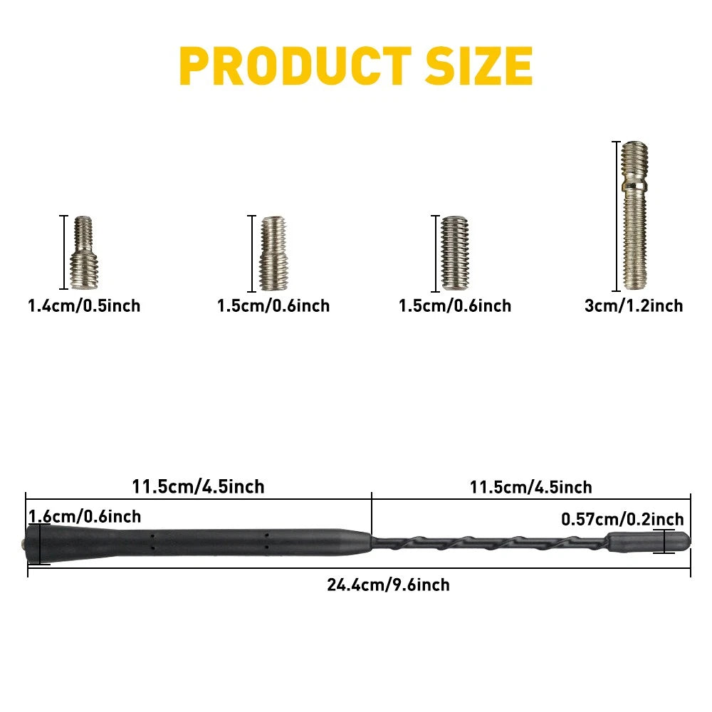 9" 23cm Antenna Car Aerial Roof Vehicle Mast A/FM Radio Signal Booster Replace