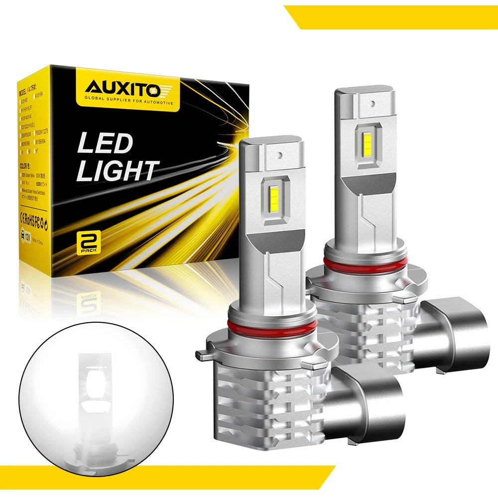 Pair of 9005 HB3 12000LM 60W 6500K white LED headlight bulbs for high beam or fog lights
