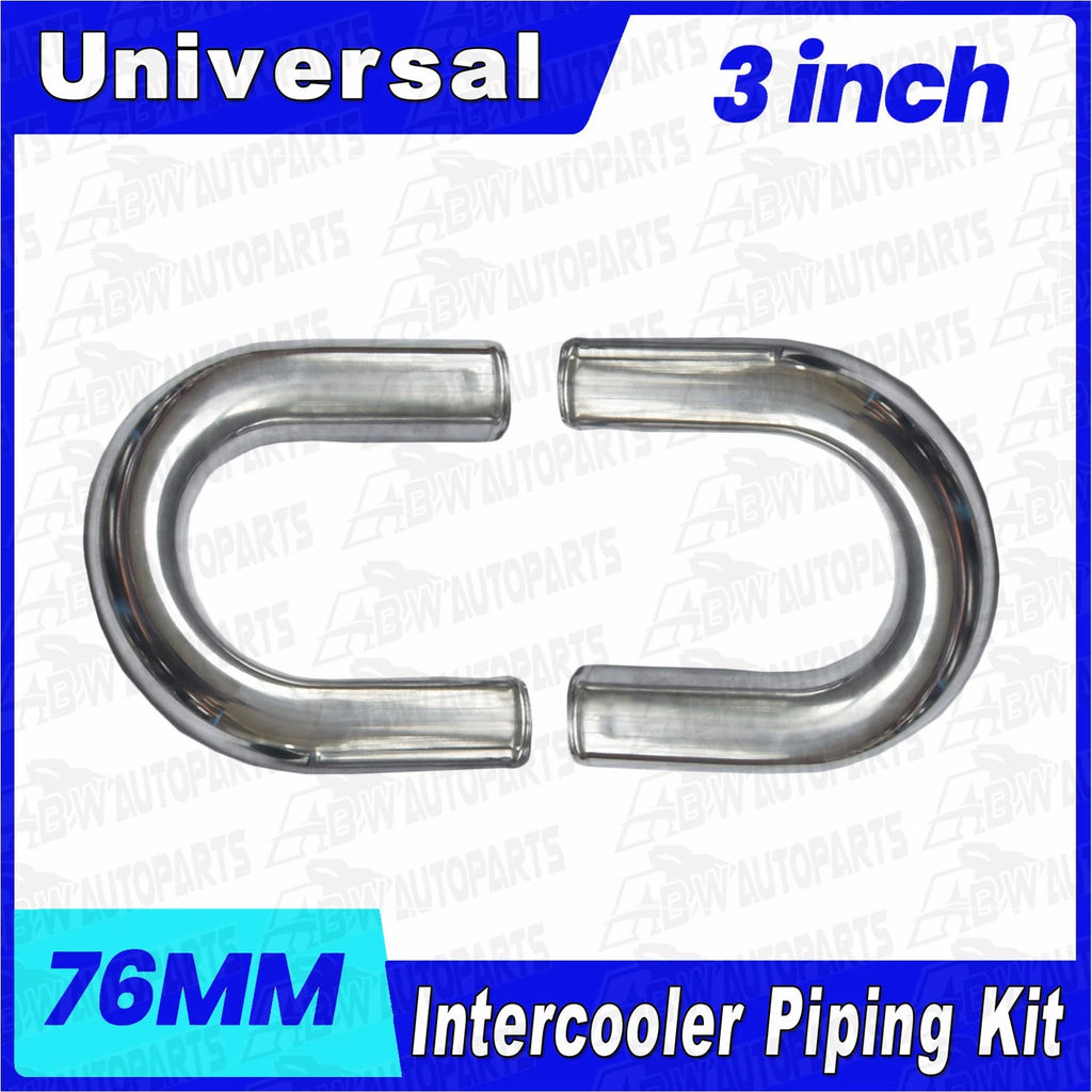 3" Inch 76mm Aluminum Universal Intercooler Turbo Piping Pipe & Blue Hose Kit AU