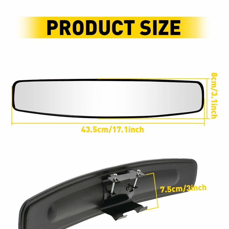 Universal 17" Clear Vision Day Night Clip-On Interior Rear View Mirror