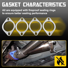 Load image into Gallery viewer, 3" 76MM 4 BOLT 304 STAINLESS STEEL UNIVERSAL EXHAUST FLANGE PLATE GASKET KIT 4PC