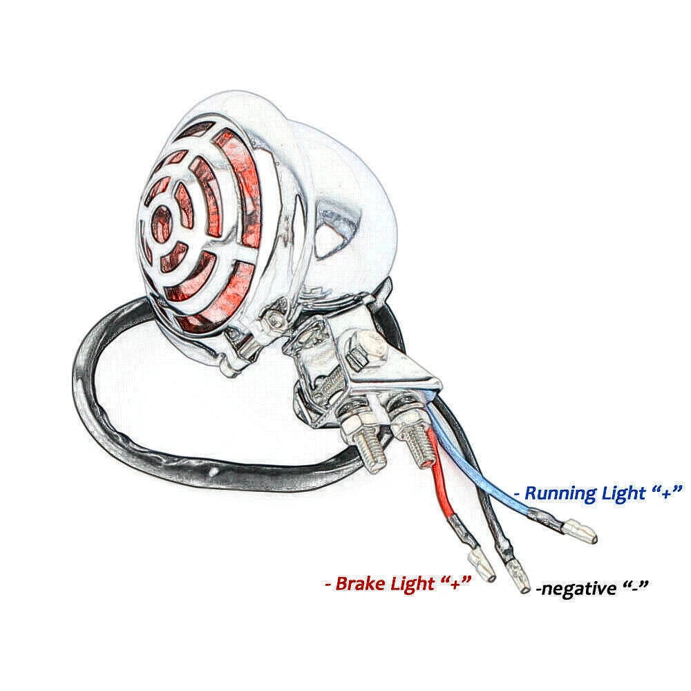 Motorcycle Black LED Rear Stop Brake Tail Light For Harley Bobber Cafe Racer ST*