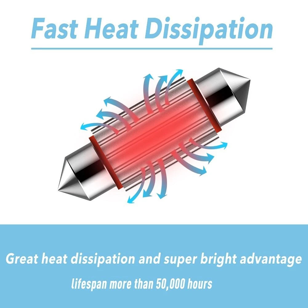 AUXITO 2x 31MM 12SMD LED Car Interior License Plate Map Dome Light Bulbs White