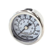 Load image into Gallery viewer, Aeroflow 1-1/2 0-100 PSI Pressure Gauge White Face Black Pointer