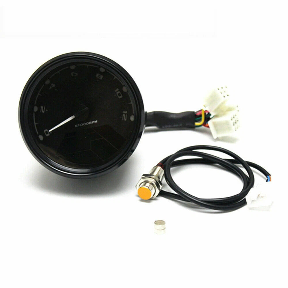 Universal Digital LCD Motorcycle Odometer Speedometer Tachometer Gauge w/ Sensor