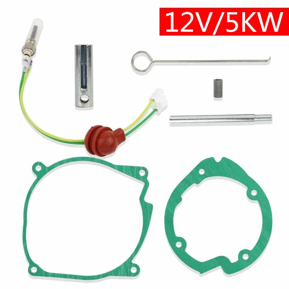7Pcs Car Air-Diesel-Gasket+Ceramic Glow Plug Kit For Chinese Diesel Heater 5KW