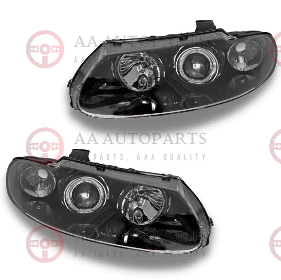 Projector Black Angel Eye Headlights Pair For Holden Commodore VT SS Monaro