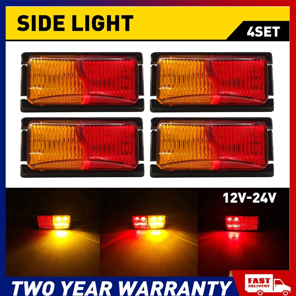 4/8/20X CLEARANCE LIGHT LED SIDE MARKER AMBER RED TRAILER TRUCK CARAVAN NEWA