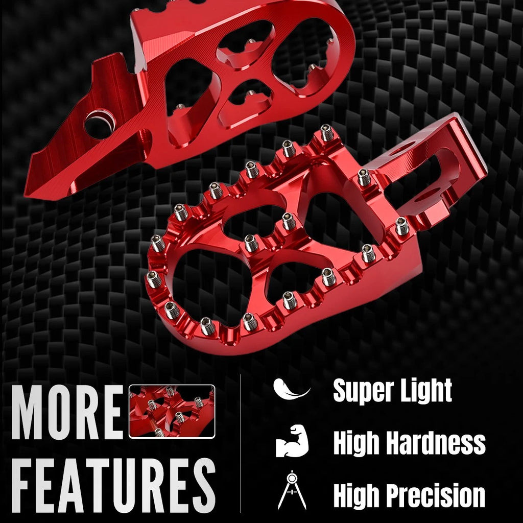 MX Wide Fat Footpegs Foot Pegs For Surron Sur-Ron n Ultra Bee Electric Bike Red