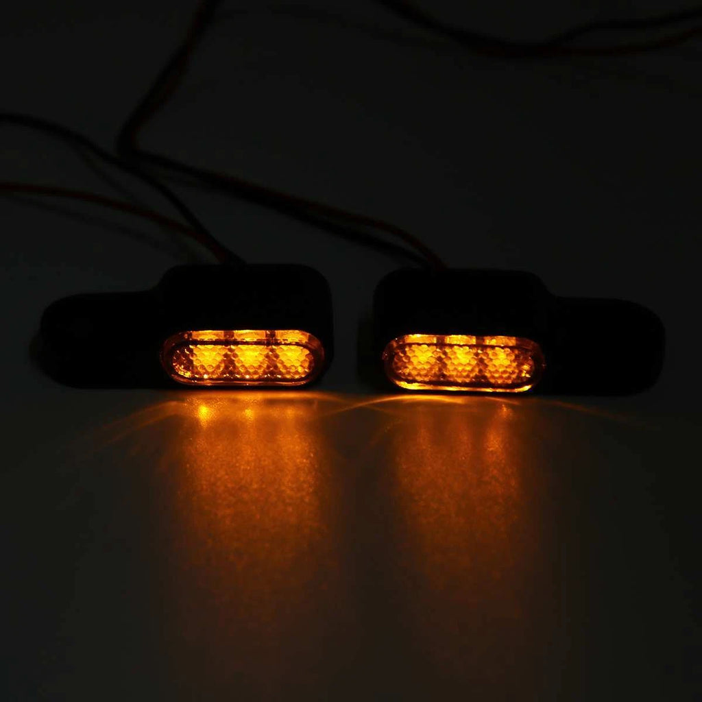 2X LED Mini Motorcycle Front Rear Turn Signals Indicator Blinker Light Lamp ST