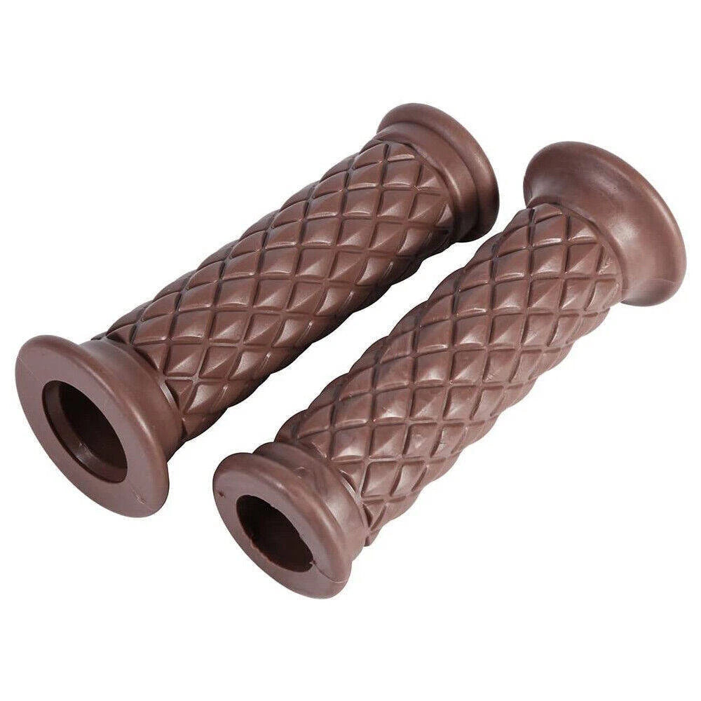 Motorcycle 7/8"Handlebar Hand Grip Brown for Harley Cafe Racer Bobber Custom ST