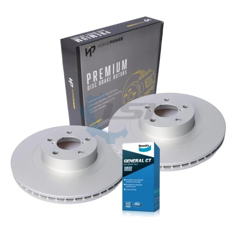 Front Bendix GCT Brake Pads & Rotors Kit for Subaru Impreza WRX STI 02-04