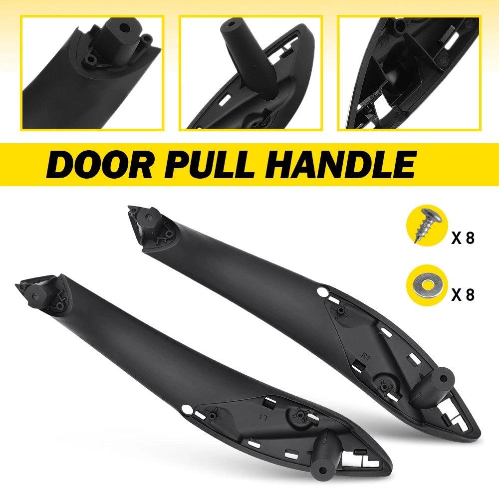 Pair Front Inner Trim Door Pull Handle Black For BMW F30 F80 F31 F32 Left Right