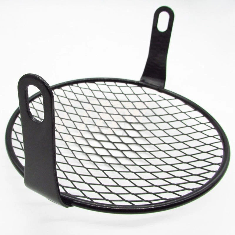 6.5in Headlight Mesh Grill Guard Motorcycle Headlamp Light Metal Cover Protecter