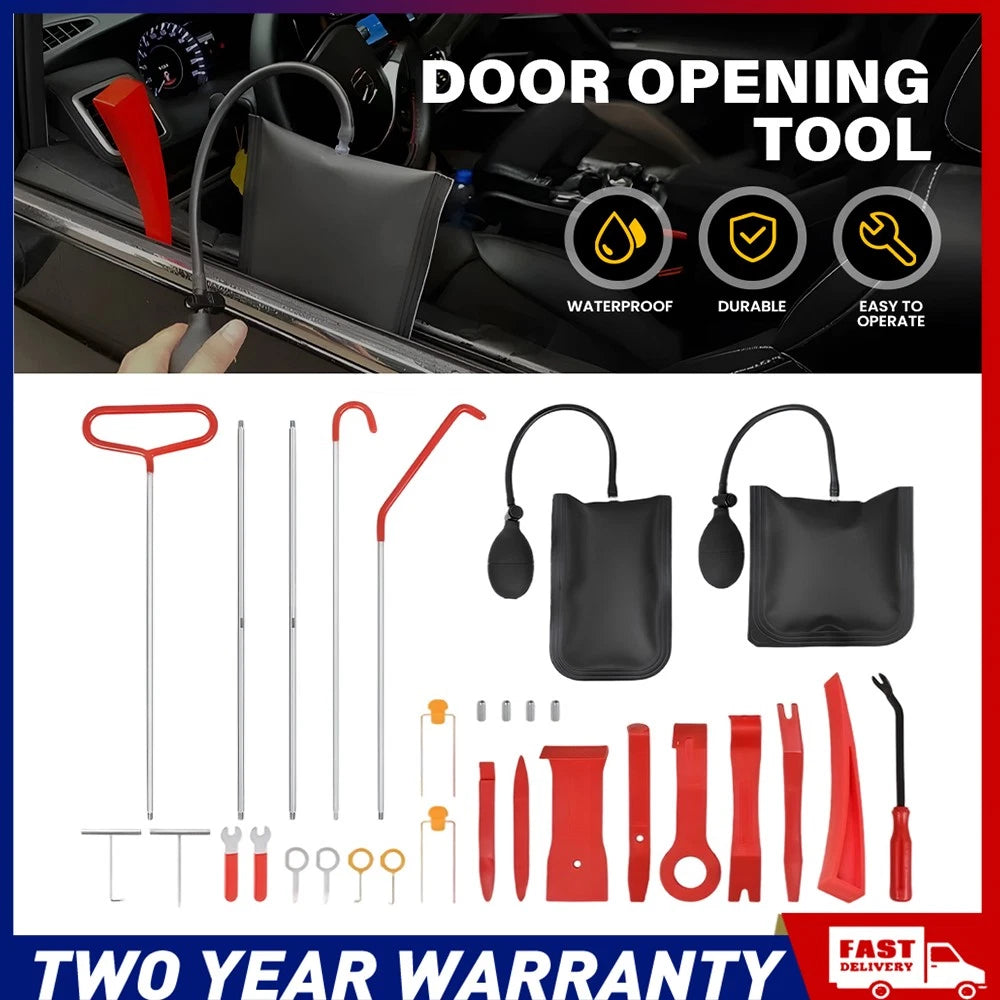 31pcs Car Door Opening Unlock Roadside Emergency Tool Kit Air Wedge w/Pump Bag Z
