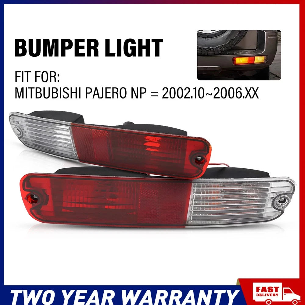 Pair Rear Bumper Light Brake Lamp For Mitbubishi Pajero NP 2002-2006 Red White