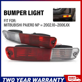 Pair Rear Bumper Light Brake Lamp For Mitbubishi Pajero NP 2002-2006 Red White