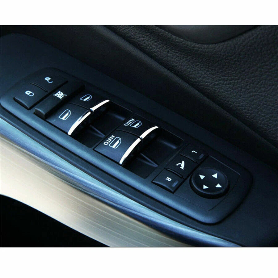 Window Master Switch Button Cover Sticker Trim For Jeep Grand Cherokee 2011-2021