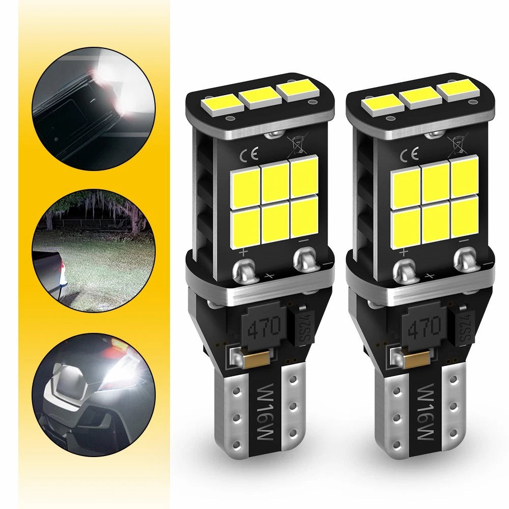 2x White Canbus Free T15 W16W 15SMD Canbus 2835 ERROR FREE LED Turn Signal Light