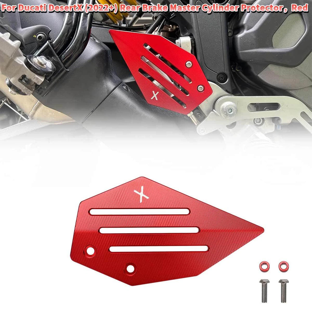 Red CNC Rear Brake Master Cylinder Guard Protector Cover For Ducati DesertX 2022